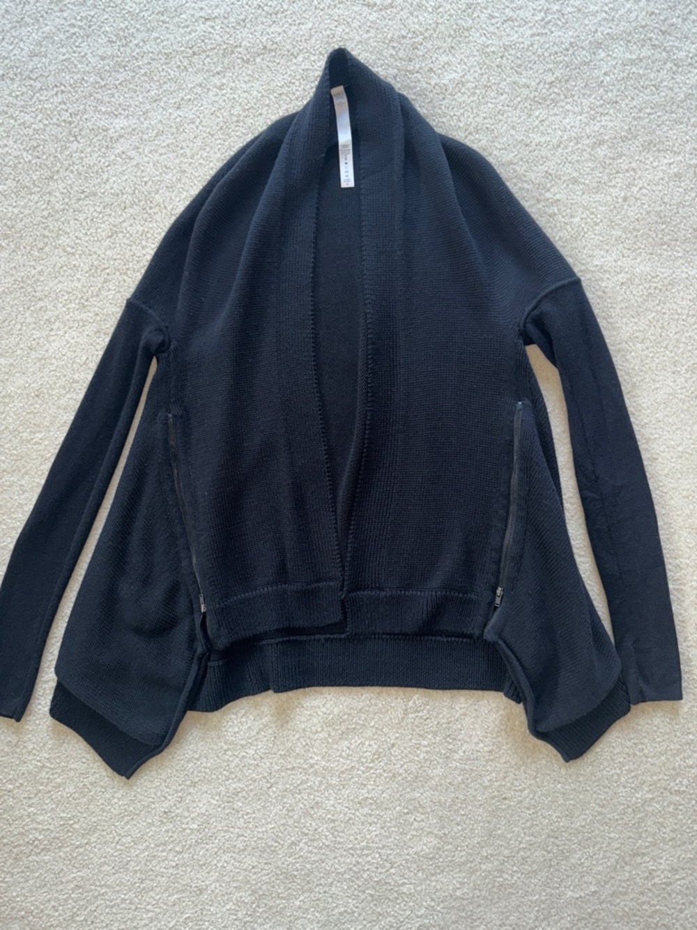 lululemon athletica Black Merino Wool Knit Sweater